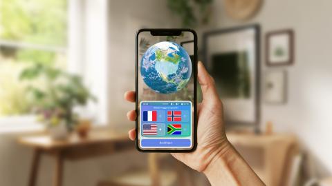 Die Spieler*innen müssen eine Quiz-Frage in der Kategorie Flaggen beantworten