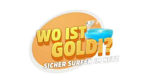 Logo von 'Wo ist Goldi?' Schriftzug "Wo ist Goldi? Sicher surfen im Netz"