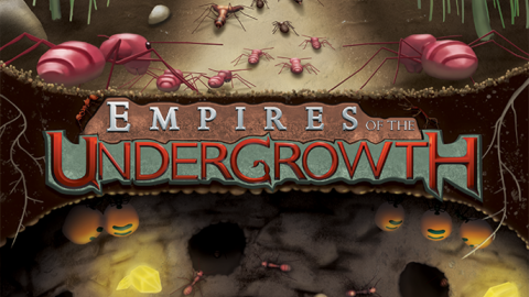 Empires of the Undergrowth Logo Empires of the Undergrowth Logo mit Ameisen im Hintergrund