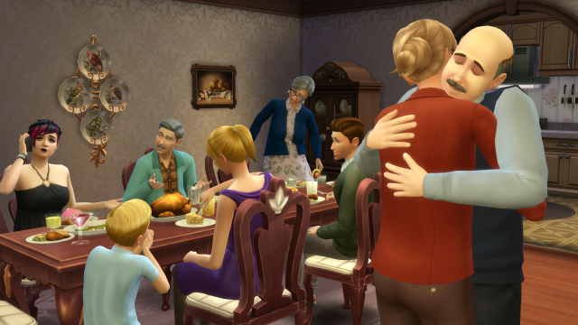 Thanksgiving oder andere Familienzusammenkunft in dem Spiel "Die Sims 4"