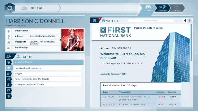 Bürgerprofil in "Orwell"