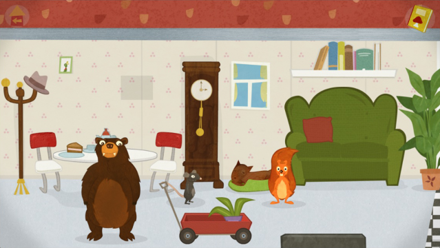 Squirrel und Bär im Haus