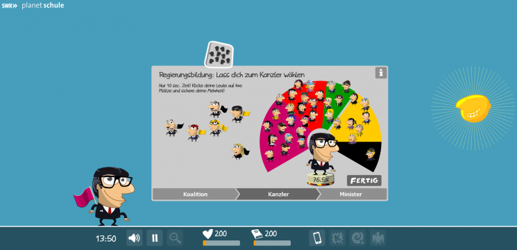 Screenshot aus dem Spiel 'Der Kanzlersimulator'