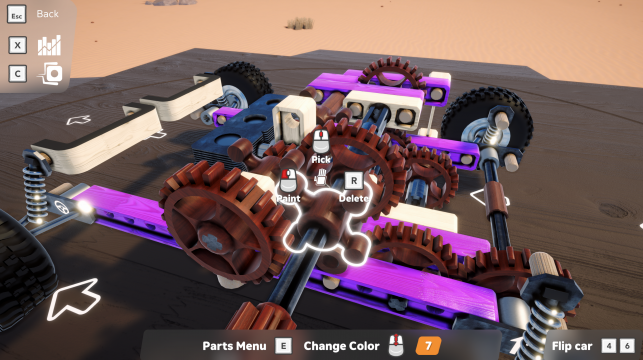 The Editor Mode of Screw Drivers which let's you build your own racing car from scratch.