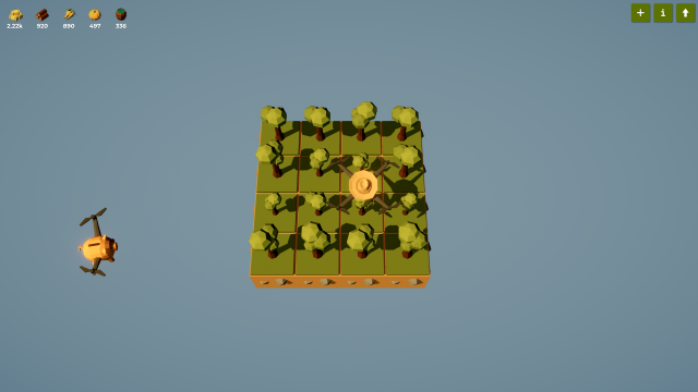 Die Drohnen fliegen über eine kleine Waldfläche.