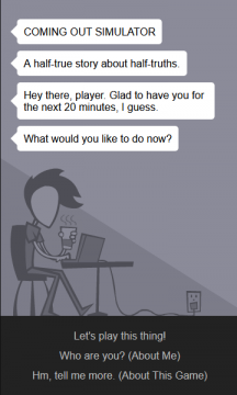 Die Hauptfigur sitzt in einem dunklen Raum mit einem Kaffee in der Hand vor einem Pc.