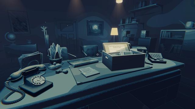 Die Szene zeigt ein typisches Anwalts-Büro der damaligen Zeit.